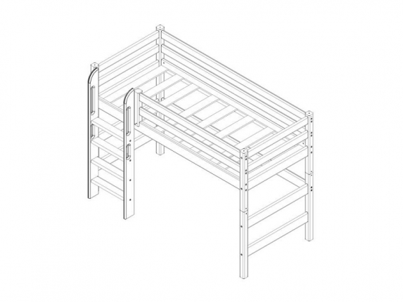 Кровать полувысокая Соня с прямой лестницей Вариант 5