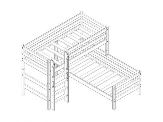 Кровать угловая Соня с прямой лестницей Вариант 7