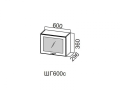 Шкаф навесной горизонтальный со стеклом 600 ШГ600с-360 360х600х296мм Прованс