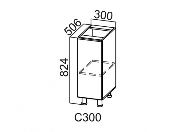 Стол-рабочий 300 С300 Вектор 300х824х506